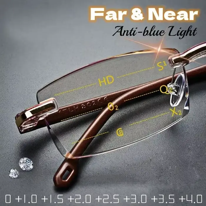 Lunettes de lecture anti-lumière bleue de haute technologie pour les touristes de loin et de près