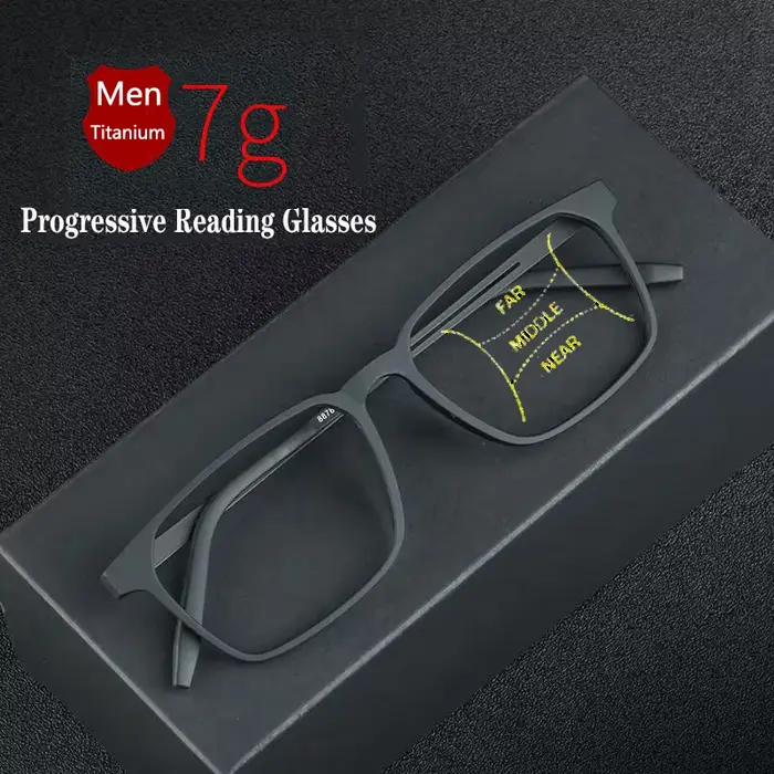 Lunettes de lecture progressives multifocales en titane pur pour hommes et femmes, lunettes à réglag