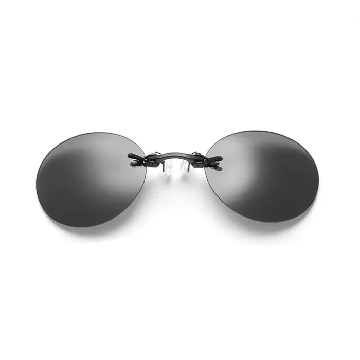 Lunettes de soleil rondes sans bords pour hommes, Matrix Morpheus, pince classique, lunettes de nez,