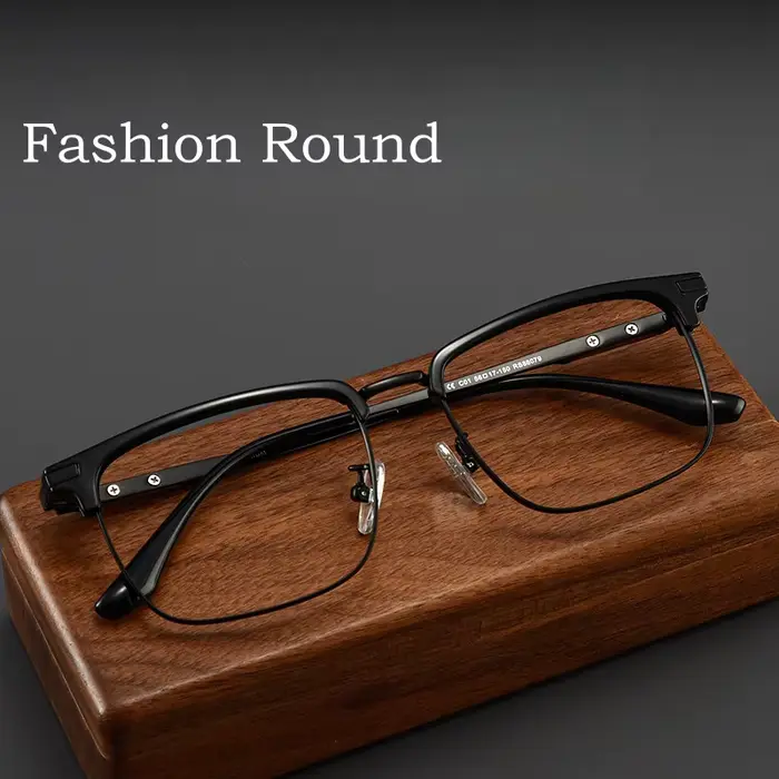 YIMARUILI mode affaires de luxe en bois TR90 lunettes rétro carré pur titane optique lunettes de Pre