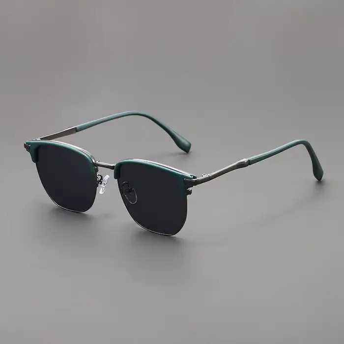 Lunettes de soleil carrées de luxe pour hommes et femmes, monture en alliage tendance de marque, ver
