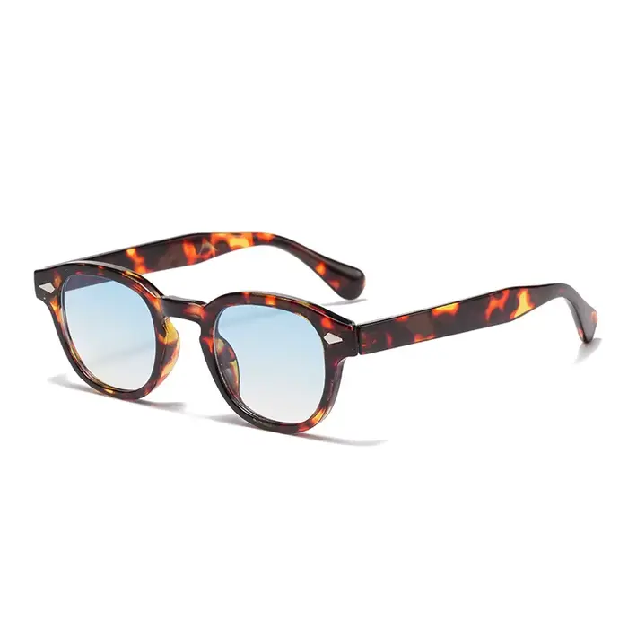 JNPCXI Vintage lunettes de soleil rondes femmes hommes rétro Rivet bleu dégradé femme lunettes de so