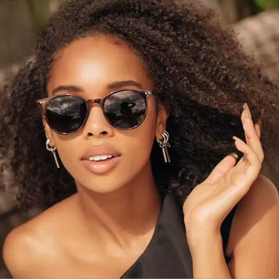 Lunettes de Soleil Rondes Vintage pour Homme et Femme