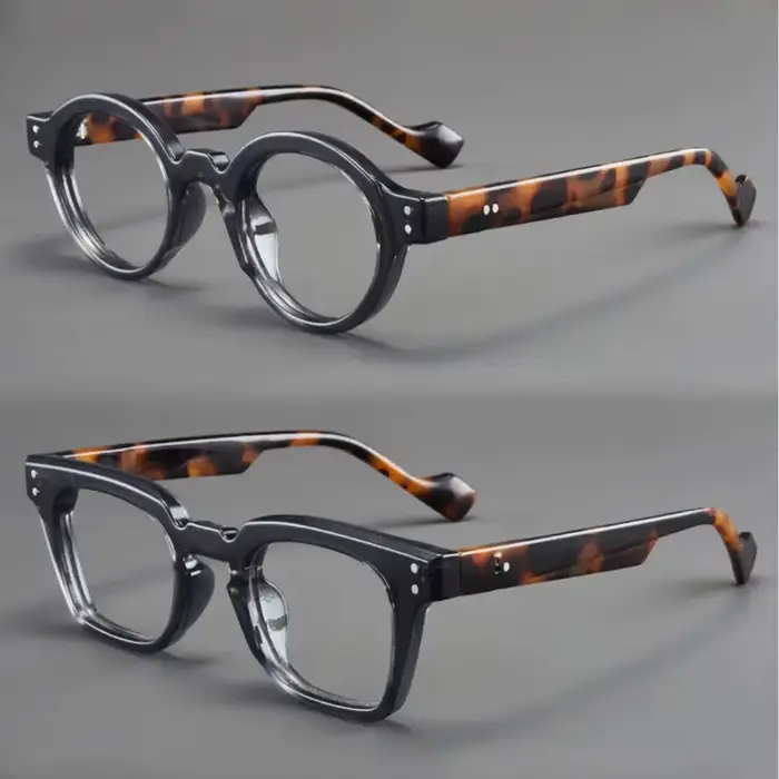 Lot de 2 lunettes de lecture rectangulaires et rondes élégantes en écaille de tortue, unisexes, adap
