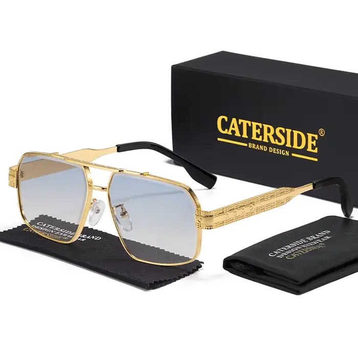 CATERSIDE mode hommes lunettes de soleil haute qualité cadre en métal lunettes de soleil femmes en p