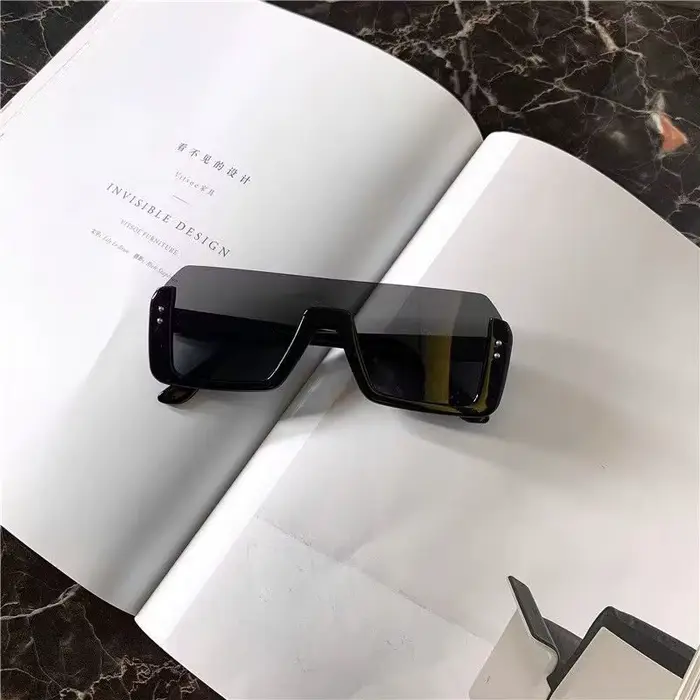 Lunettes de soleil vintage pour femmes et hommes, demi-montures carrées, lunettes de soleil rétro po