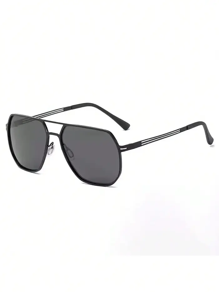 Lunettes de soleil métalliques surdimensionnées pour hommes, adaptées à un usage quotidien et à la c