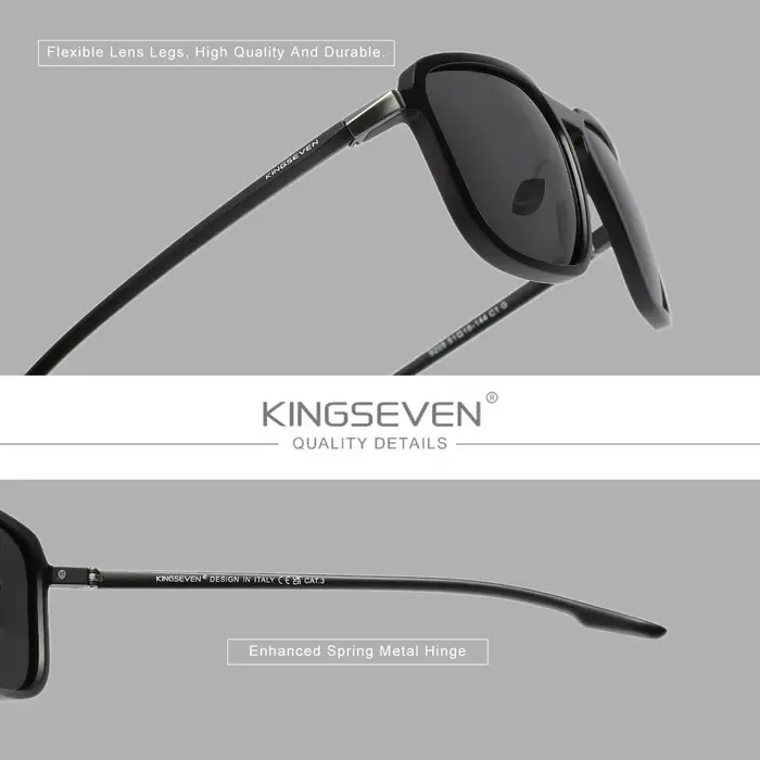 Lunettes de soleil polarisées KINGSEVEN pour hommes et femmes, style vintage de haute qualité, pour 