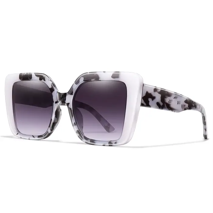 Lunettes de soleil tendance pour femmes, monture carrée à grandes lentilles, adaptées à un usage quo