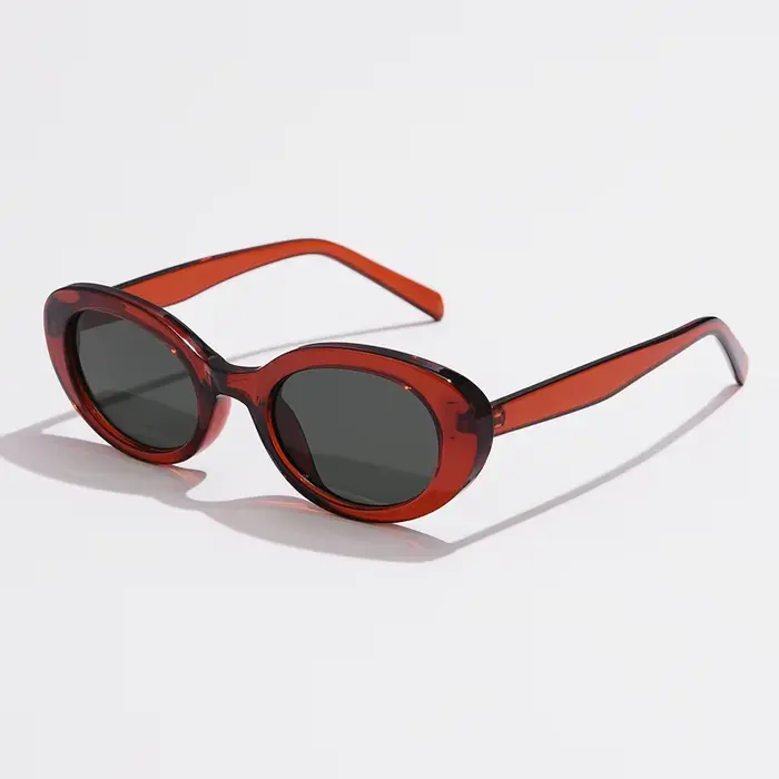 Lunettes de soleil ovales rétro Vintage pour femmes et hommes, marque de styliste, pêche, monture no