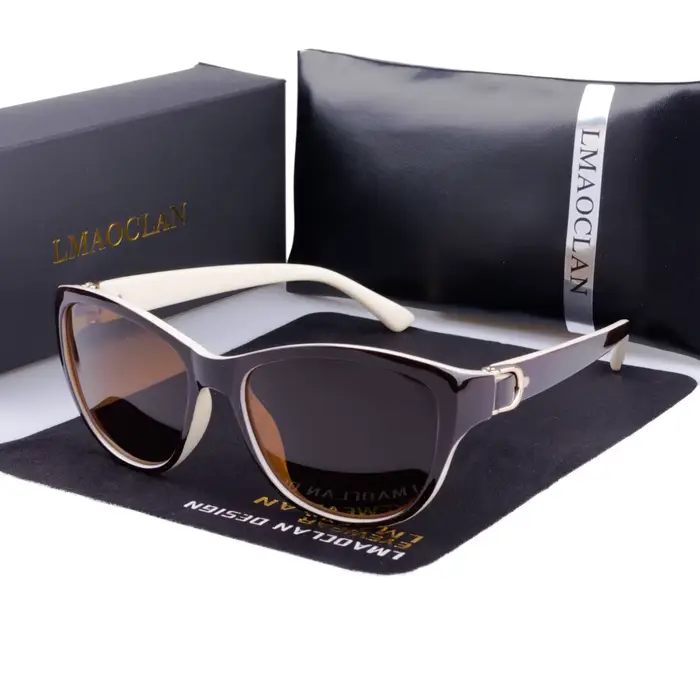 Femmes lunettes de soleil polarisées de luxe mode dames Vintage marque concepteur femme