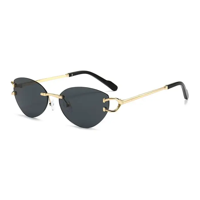 Lunettes de soleil sans monture tendance pour femme 2026 – Marque de luxe, verres miroir, style rétr