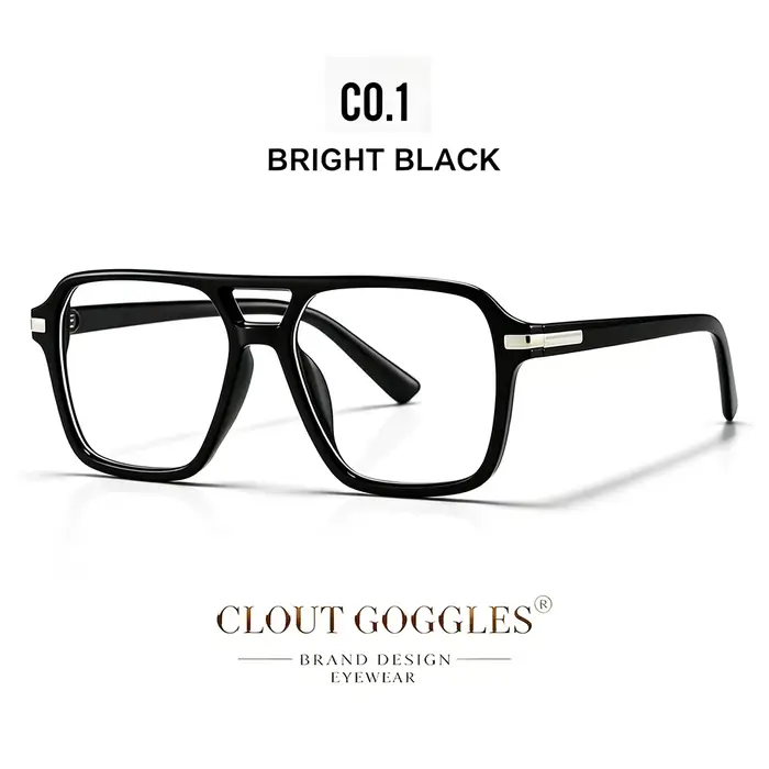 CLOUT GOGGLES Nouvelle Monture de Lunettes Tendance Homme Femme Cadre Carré Classique Verres Anti-Lu