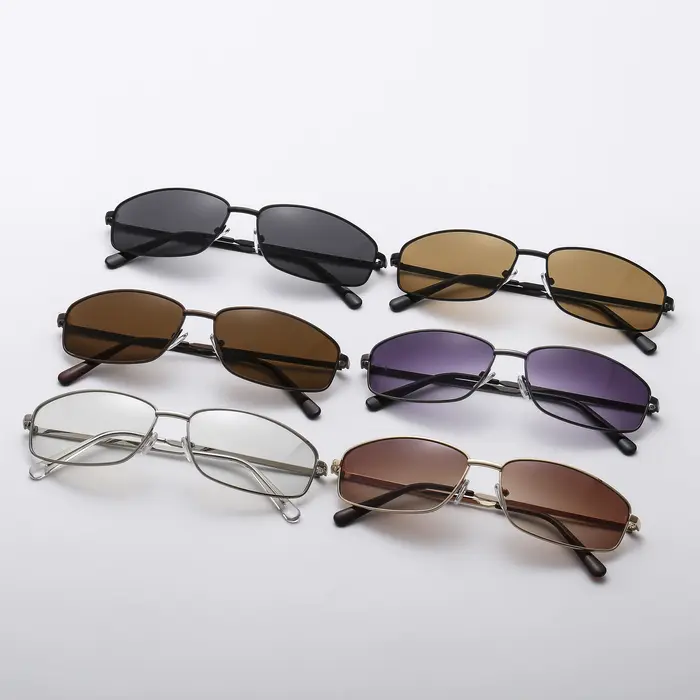 Lunettes de soleil rectangulaires vintage pour femmes et hommes