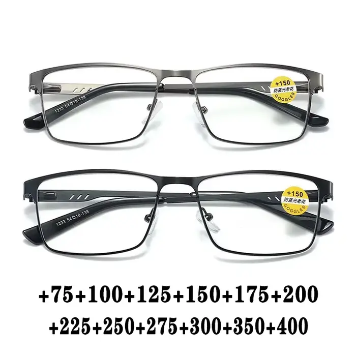 Lunettes de lecture à la mode pour hommes, monture de lunettes de Prescription bloquant la lumière b