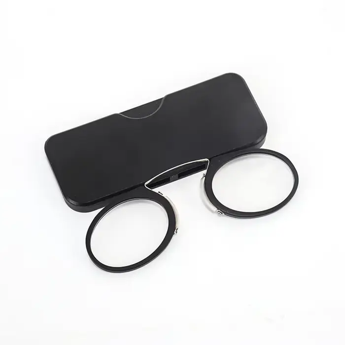 Lunettes de lecture portables à clipser avec étui, mini lunettes, pont antarctique, presbytes, 1.0