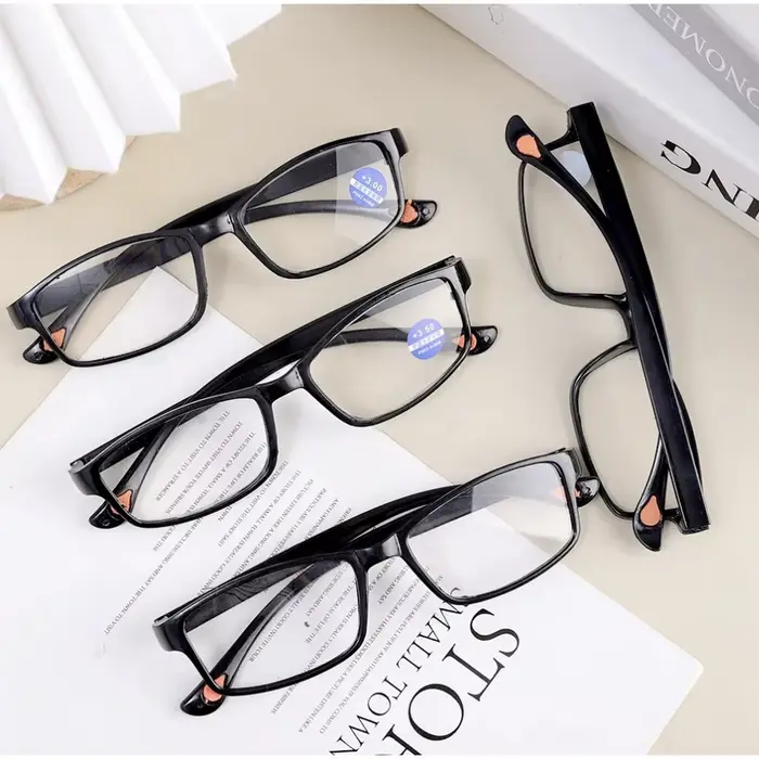Lunettes de lecture Anti-lumière bleue, monture noire épaisse, lunettes portables pour presbytie + 1