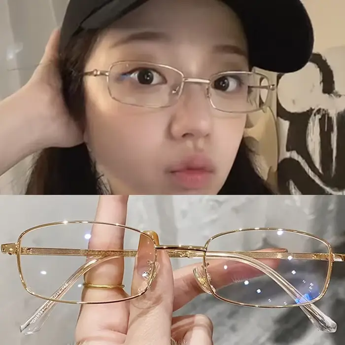 Lunettes à monture carrée en métal Harajuku Y2K pour femmes, petites lunettes rétro pour filles, lun