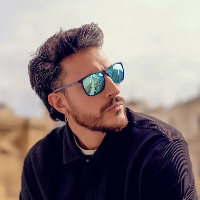 ZENOTTIC – lunettes de soleil polarisées carrées pour hommes, ultralégères en fibre de carbone, prot