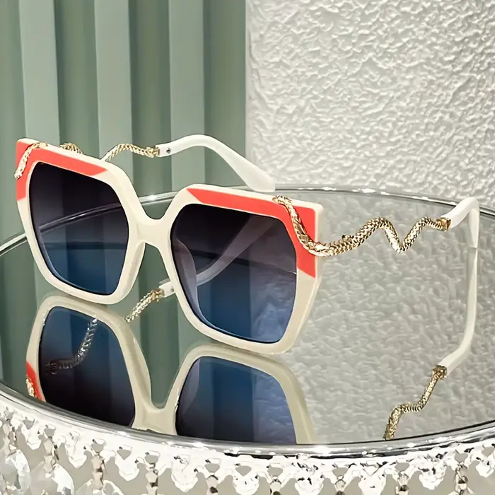 Lunettes rondes surdimensionnées pour femmes, nouveau style, à la mode, avec bras métalliques en for