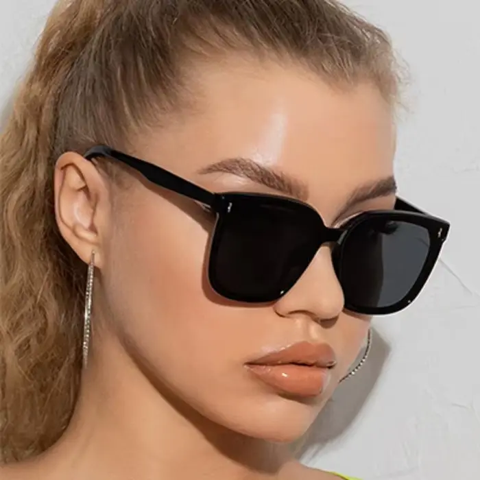 Lunettes de soleil carrées à grande monture pour femmes et hommes