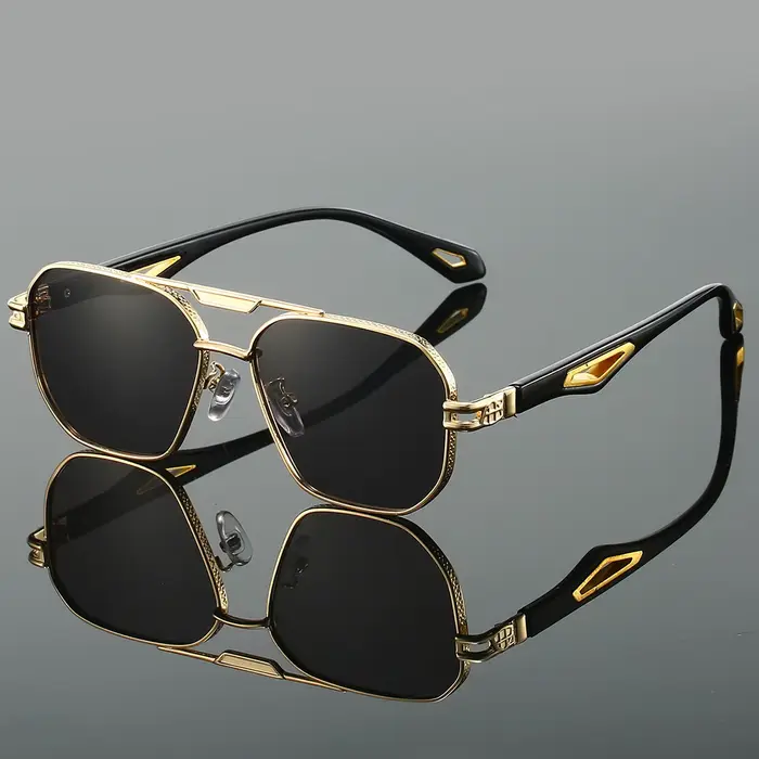 KAMMPT Vintage carré lunettes de soleil hommes nouveau classique Double pont dégradé nuances à la mo