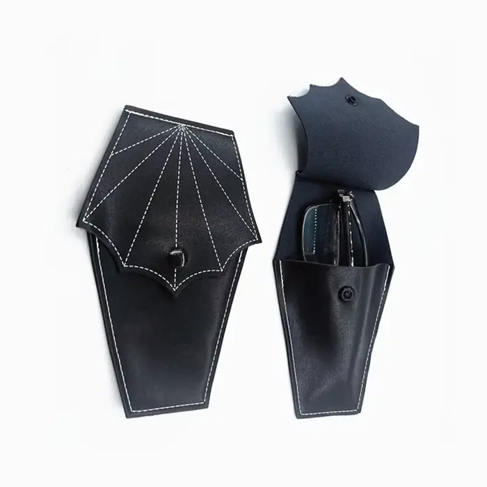 Étui à lunettes gothique cercueil, accessoires gothiques, porte-lunettes de soleil, chauve-souris de