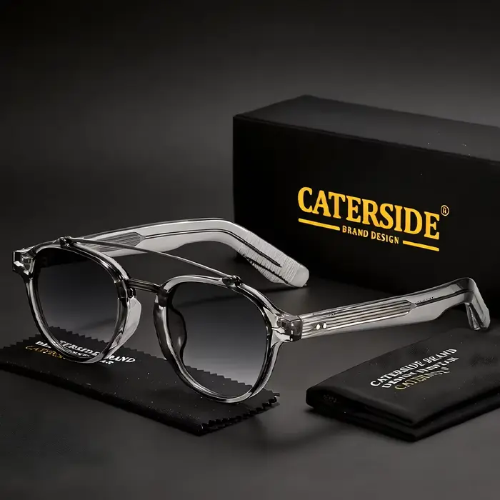 CATERSIDE Nouvelles Lunettes de Soleil RétroPilot pour Hommes, Design Classique à Double Pont, Lunet
