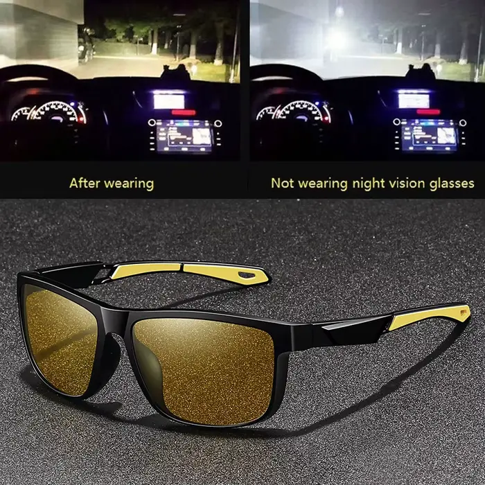Lunettes de vision nocturne unisexes à monture carrée vintage, verres anti-absorbe ouissement, lunet
