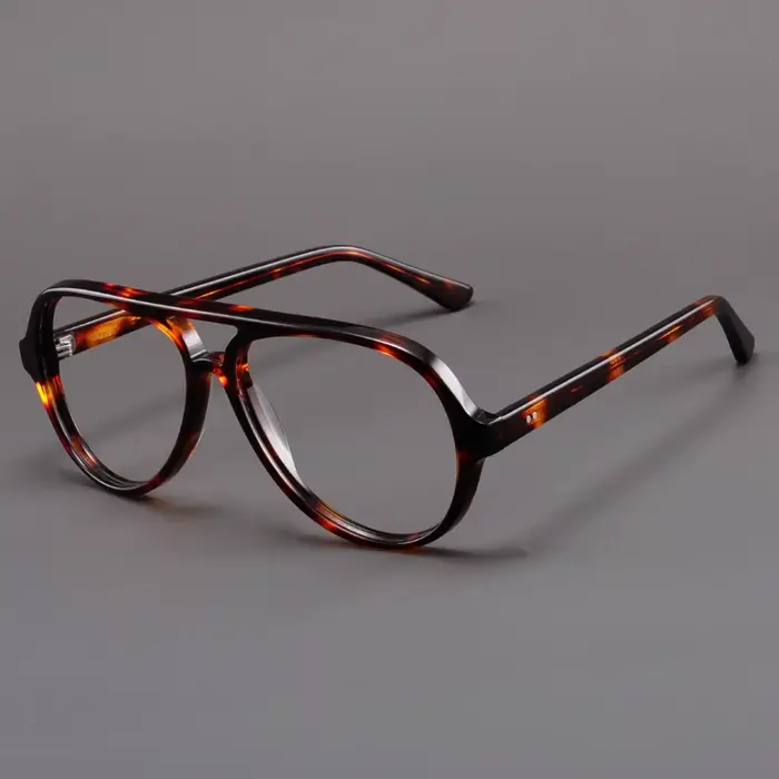 Lunettes de pilote en acétate à grande monture pour hommes, lunettes de Prescription personnalisées,