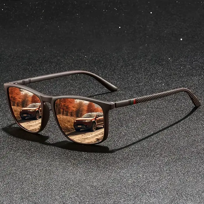 Lunettes de soleil rectangulaires vintage unisexes