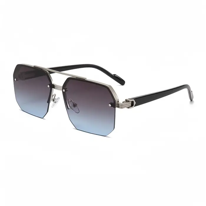 Lunettes de soleil aviateur tendance pour hommes et femmes, rétro, Double pont en métal, conduite UV
