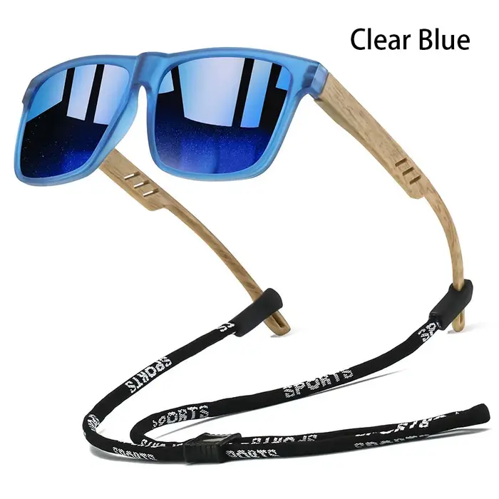 Lunettes de soleil carrées classiques avec chaîne, pour hommes et femmes, pour la conduite, la pêche