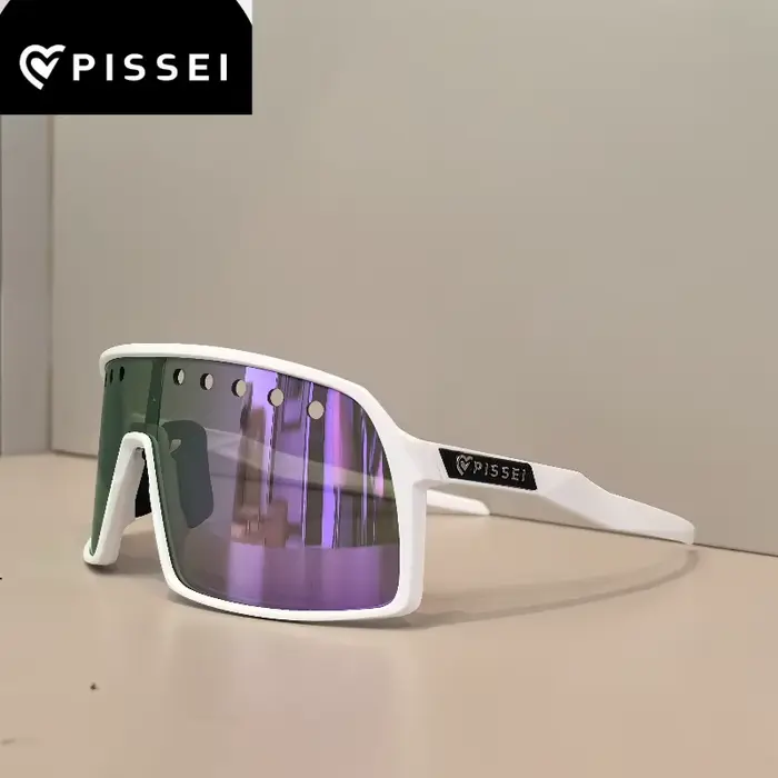 PISSEI 9406A lunettes de cyclisme lunettes de soleil à revêtement coloré hommes TR90 Anti-UV400 lune