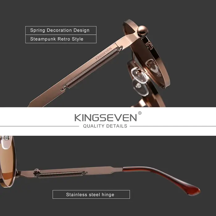 Lunettes de soleil rétro KINGSEVEN, style steampunk, polarisées UV400, pour hommes et femmes, montur