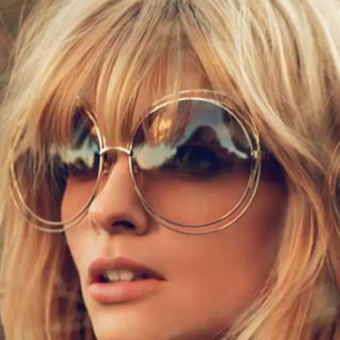Lunettes de soleil vintage rondes de grande taille pour femmes