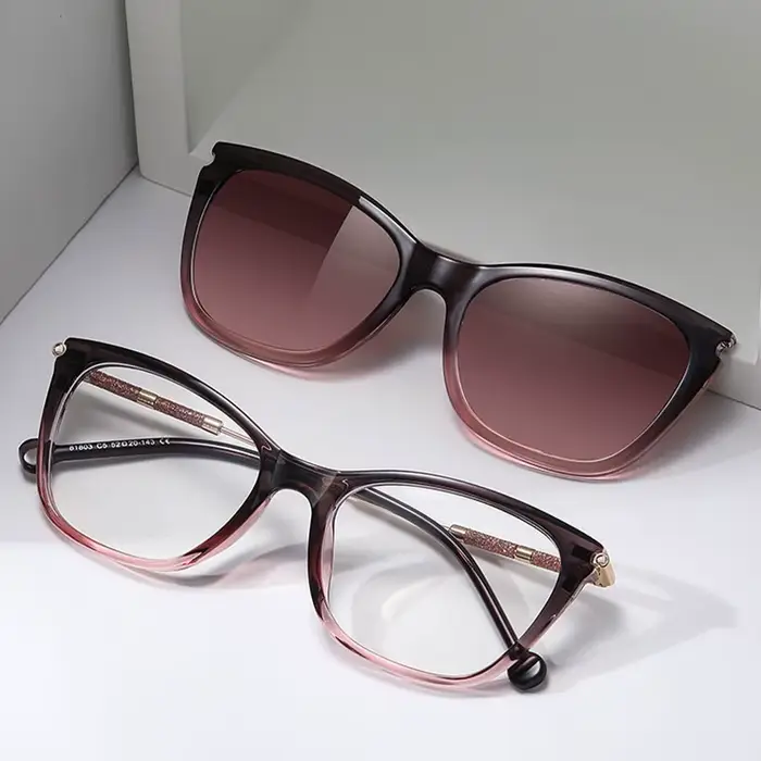 Lunettes de soleil à clip magnétique avec verres polarisés UV400 anti-lumière bleue