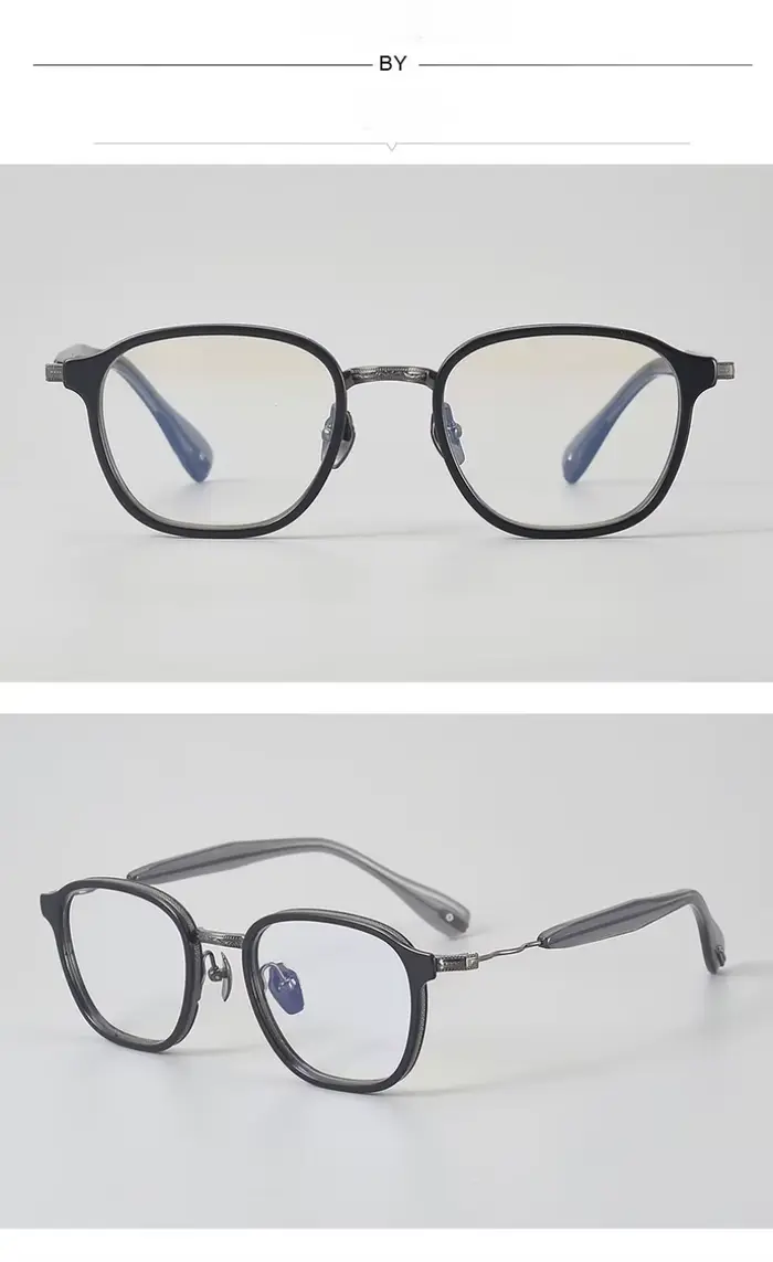 Lunettes en titane, montures ovales vintage en acétate faites à la main pour femmes et hommes, anti-