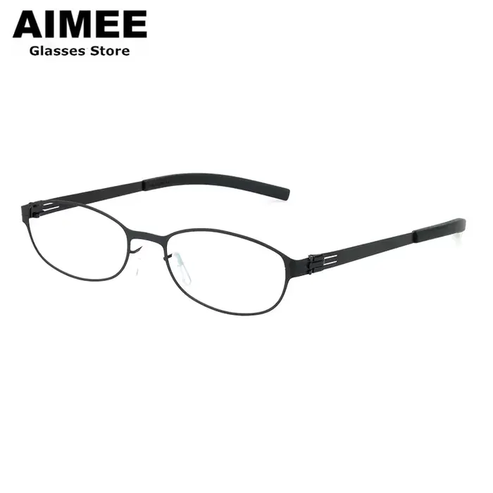 Allemagne marque sans vis ovale rond lunettes cadre femmes hommes ultraléger étroit mince lunettes c