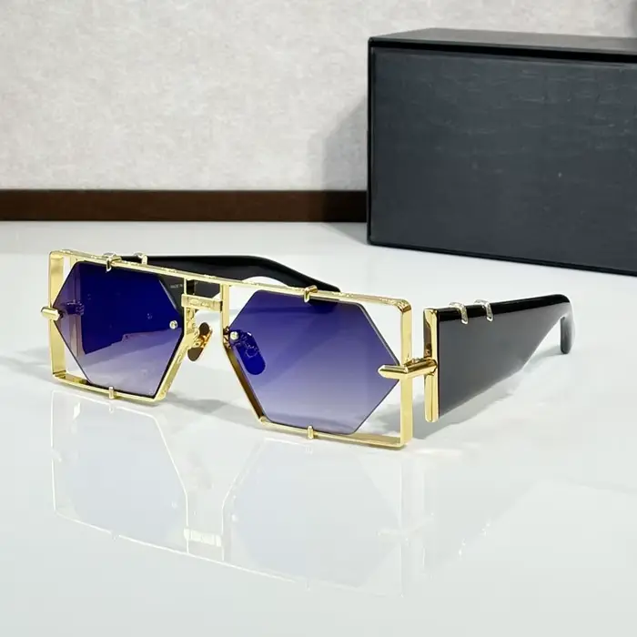 Hexagon 004 Desinger marque lunettes de soleil hommes femmes métal épais acétate luxe carré classiqu