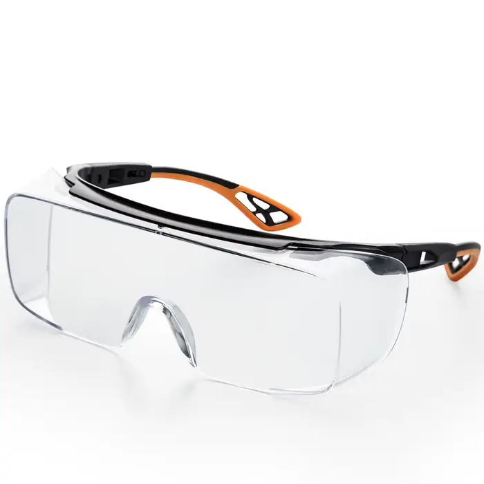 Lunettes de sécurité réglables sur lunettes ANSI Z87.1 avec lentilles antibuée et protection latéral