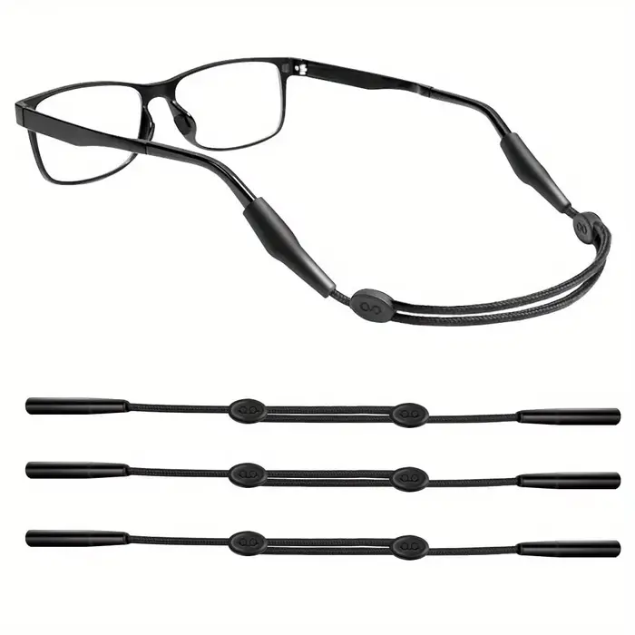 Sangle de Lunettes de dehors Réglable pour Homme et Femme, 3 Pièces