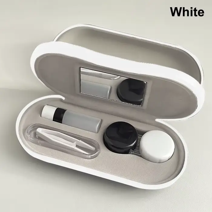 Boîte à lunettes double couche 2 en 1 pour hommes et femmes, étui à lentilles de contact, étui à lun
