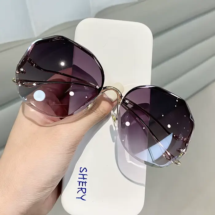 Lunettes de soleil rondes sans monture pour femmes, nouvelle tendance 2026, protection UV400, anti-é
