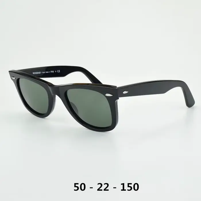 Lunettes de soleil classiques lentille en verre lunettes de soleil en acétate hommes Y-2140 Double r