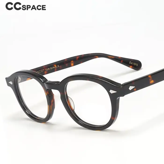 Lunettes Optiques Rondes Rétro en Acétate pour Homme et Femme, Monture Personnalisée, à Rivets, à la