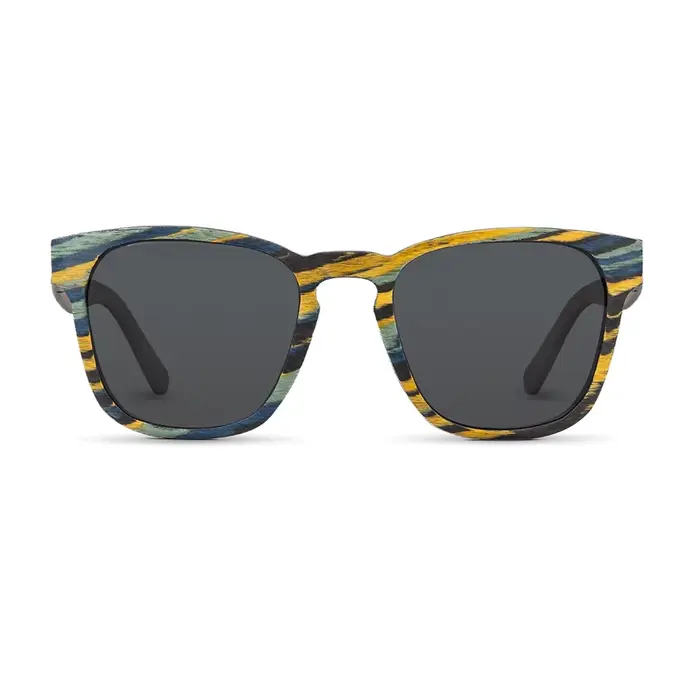 Lunettes de soleil en bois colorées polarisées UV400, Design de marque à la mode, unisexe, cadeau Un