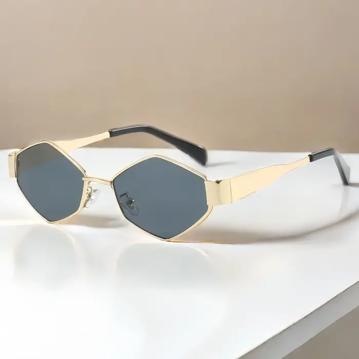Lunettes de soleil hexagonales pour hommes et femmes, design de marque de luxe, lunettes de soleil p