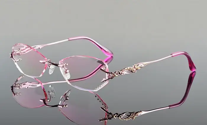 Chashma-Lunettes de lecture myopie, verres teintés de luxe, coupe diamant, monture en titane sans mo