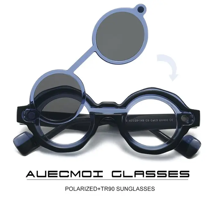 Lunettes de soleil polarisées magnétiques détachables pour femmes et hommes